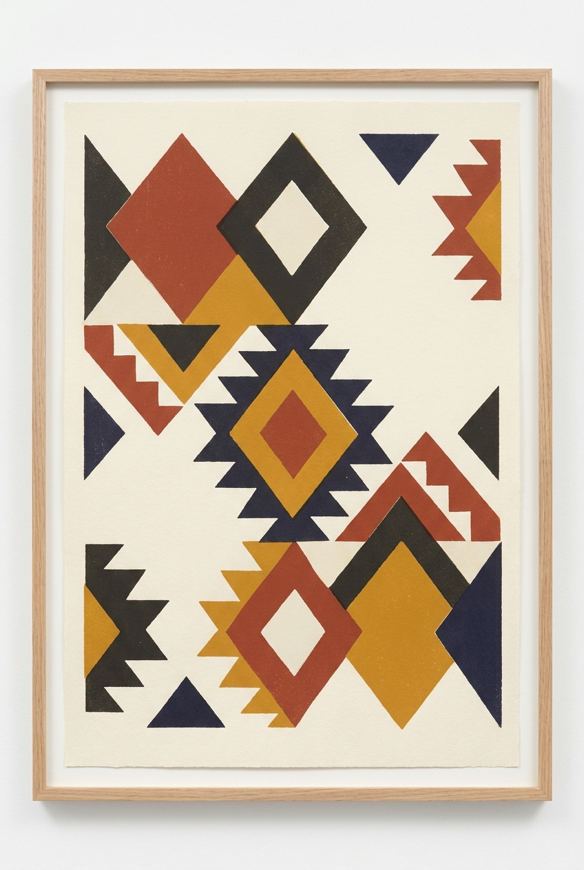 Geometric woven pattern inspired by indigenous textile art